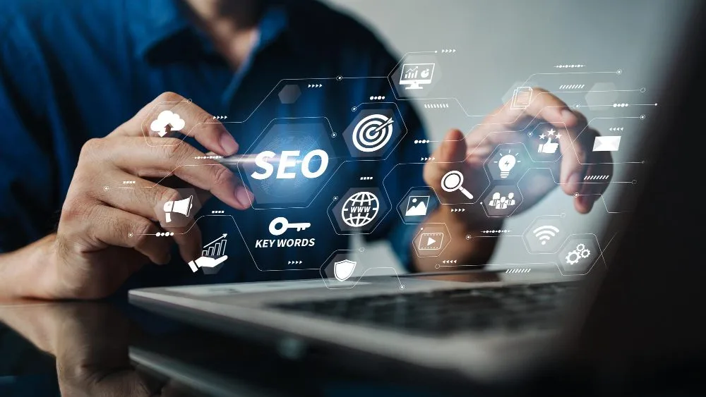 Behavioral health facility SEO strategy session reviewing patient search intent