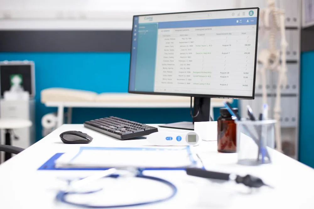 "Plastic surgery patient researching a surgeon's credentials and reviews